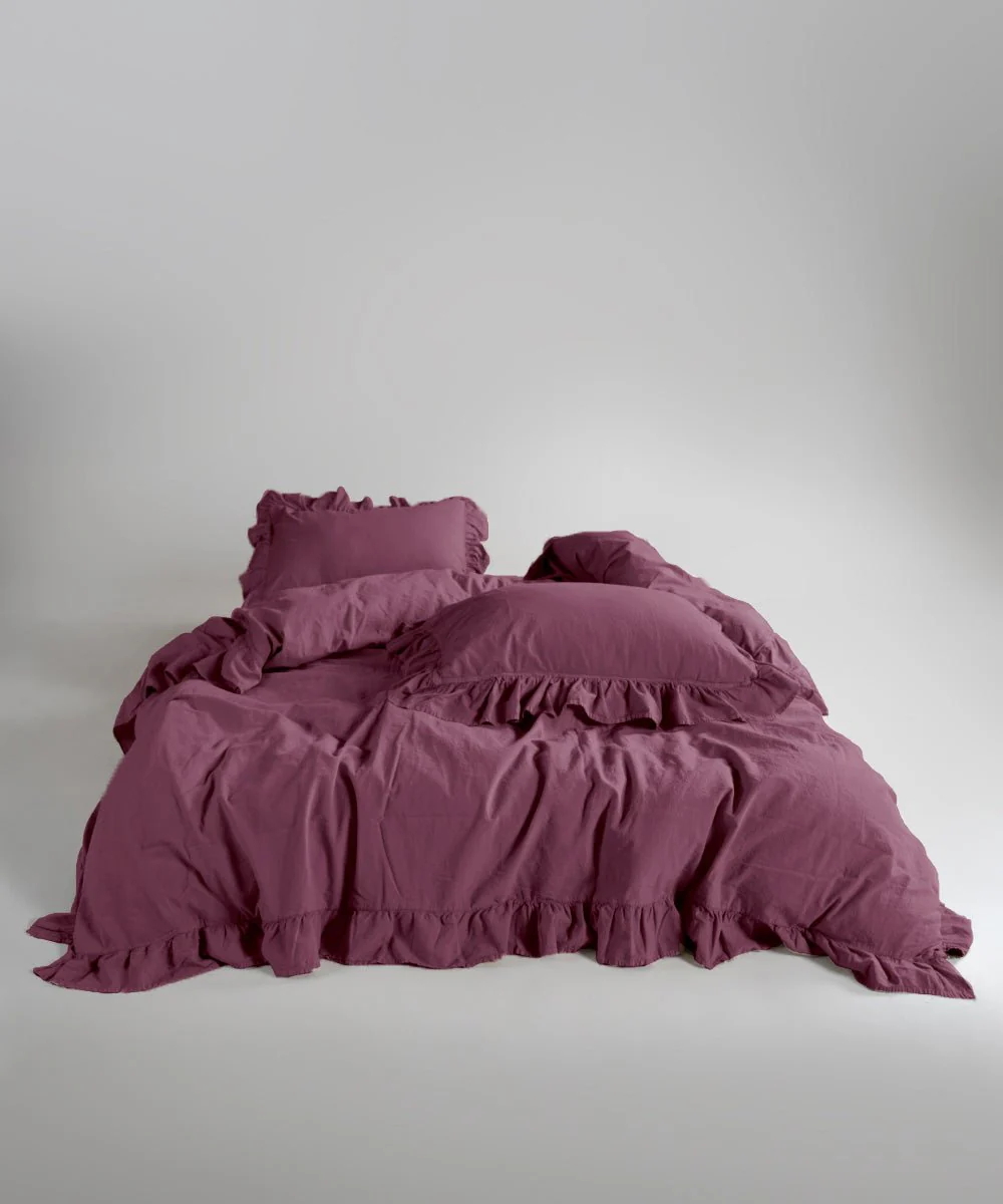 Ексклюзивна постільна білизна Limasso Exclusive Raspberry 200x220 з вареної бавовни