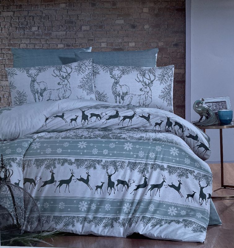 First Сhoice Deer dark green постільна білизна ранфорс сімейний 160х220х2