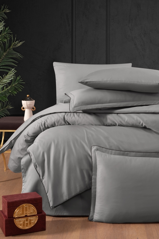 Постільна білизна Lucca ash La Romano premium сатин Сімейний 160х220(2шт)