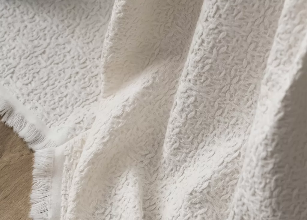Літній комплект постільної білизни Lude Cream з піке | 100% бавовна