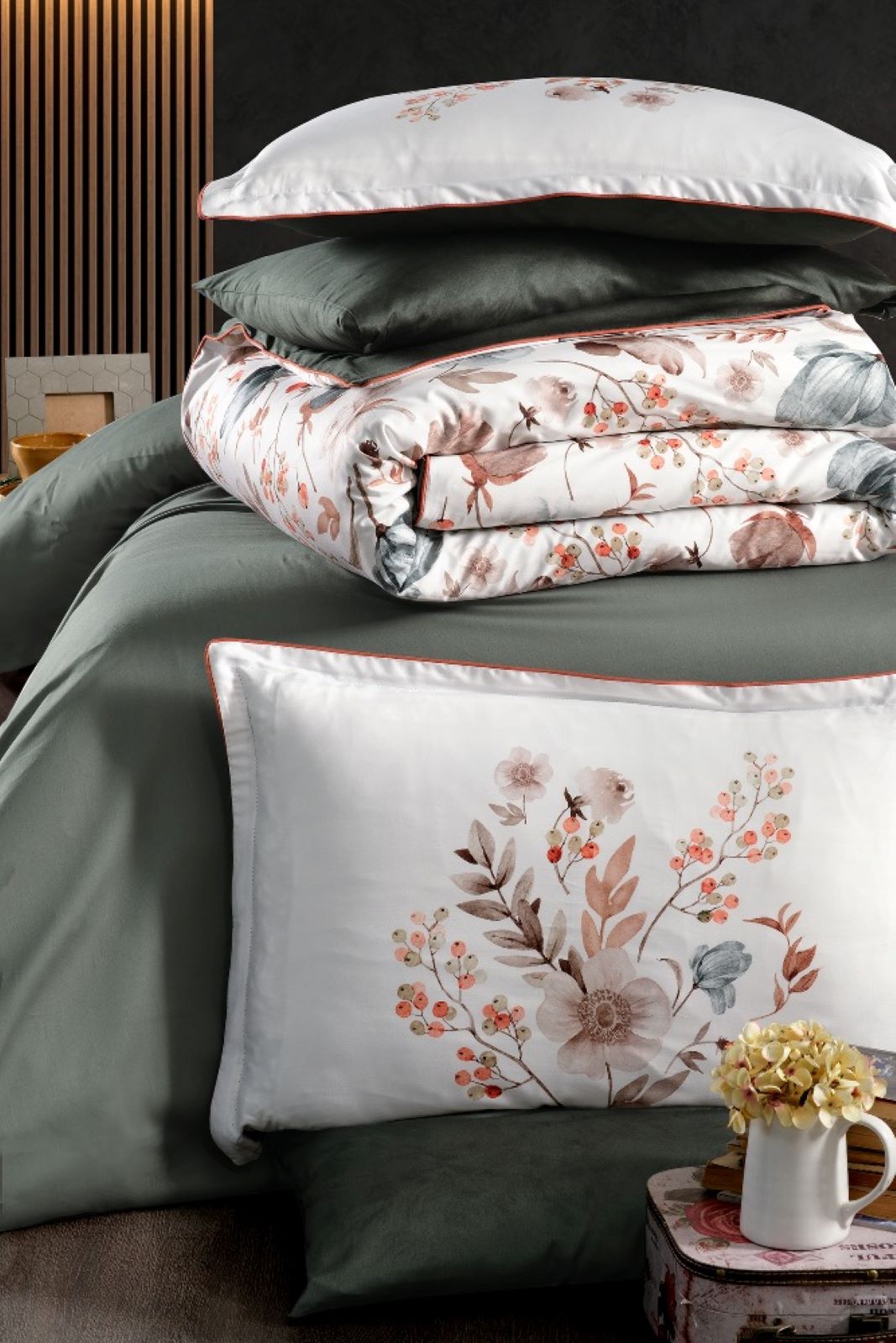 Постільна білизна Madena Beige La Romano premium сатин евро 200х220