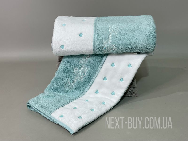 Maison D`or Lavoine Hearts blue махровий рушник для сауни 85х150