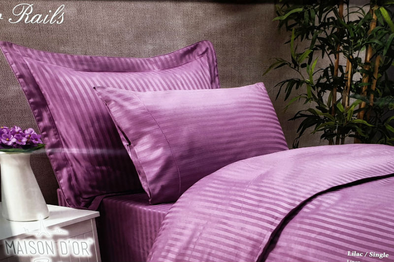 Maison D'or New Rails Lilac постільна білизна полуторний 160x220см сатин-жакард