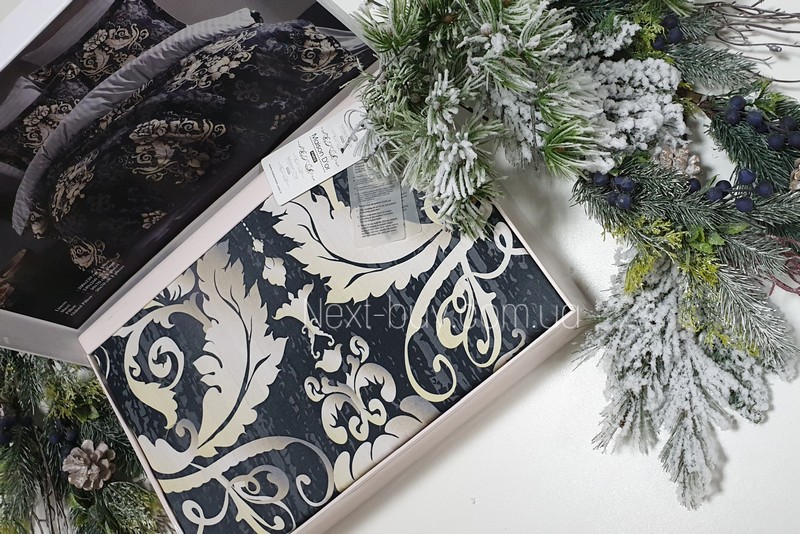 Maison Dor Clair Dark Gri постільна білизна євро сатин жаккард