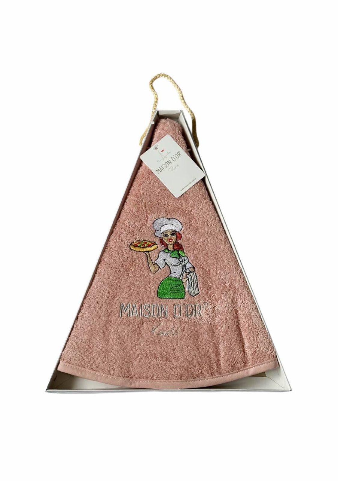 Maison D`or Maxi box круглий махрове кухонний рушник 1шт 70х70 бавовна рожевий