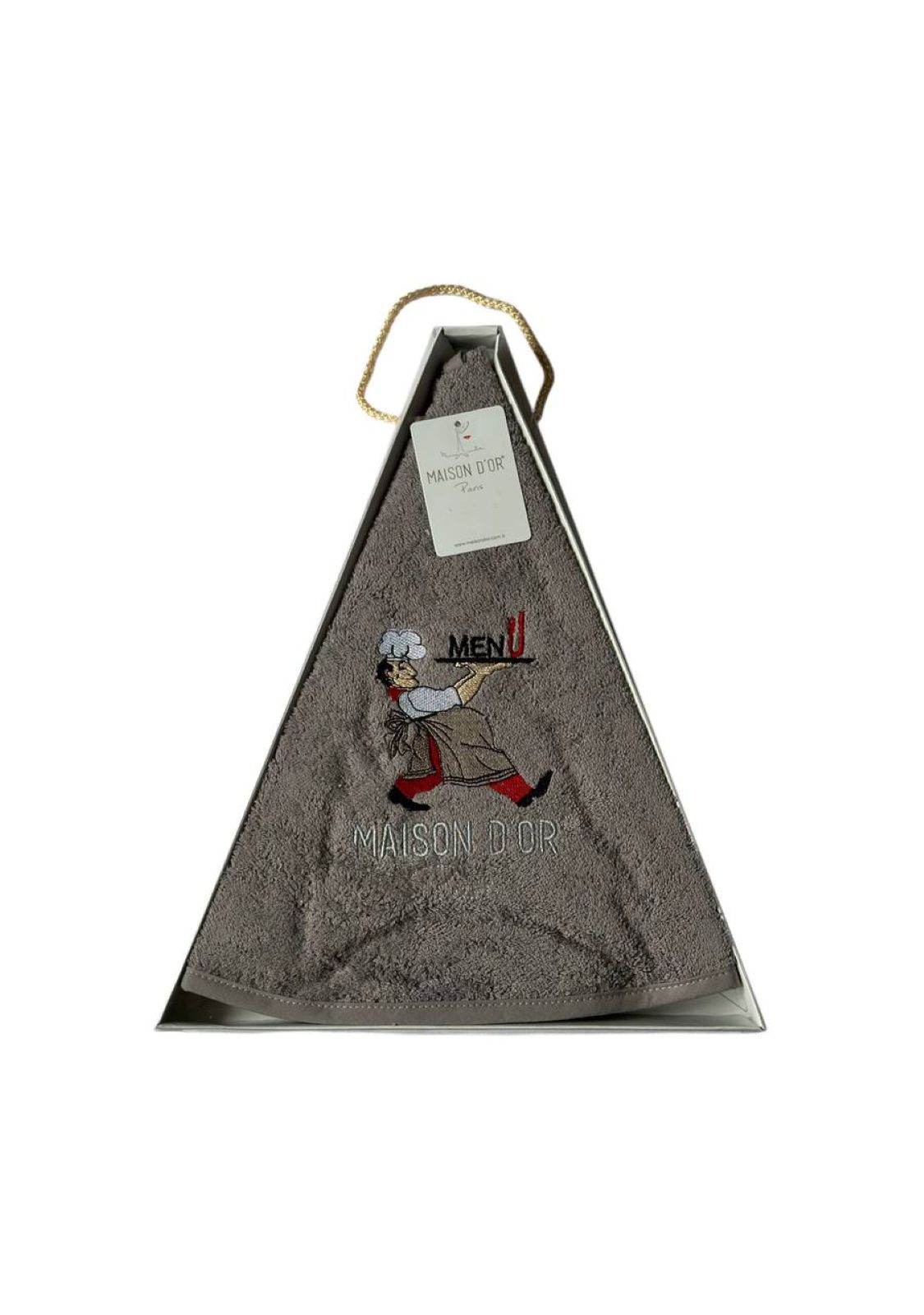 Maison D`or Maxi box круглий махрове кухонний рушник 1шт 70х70 бавовна сірий