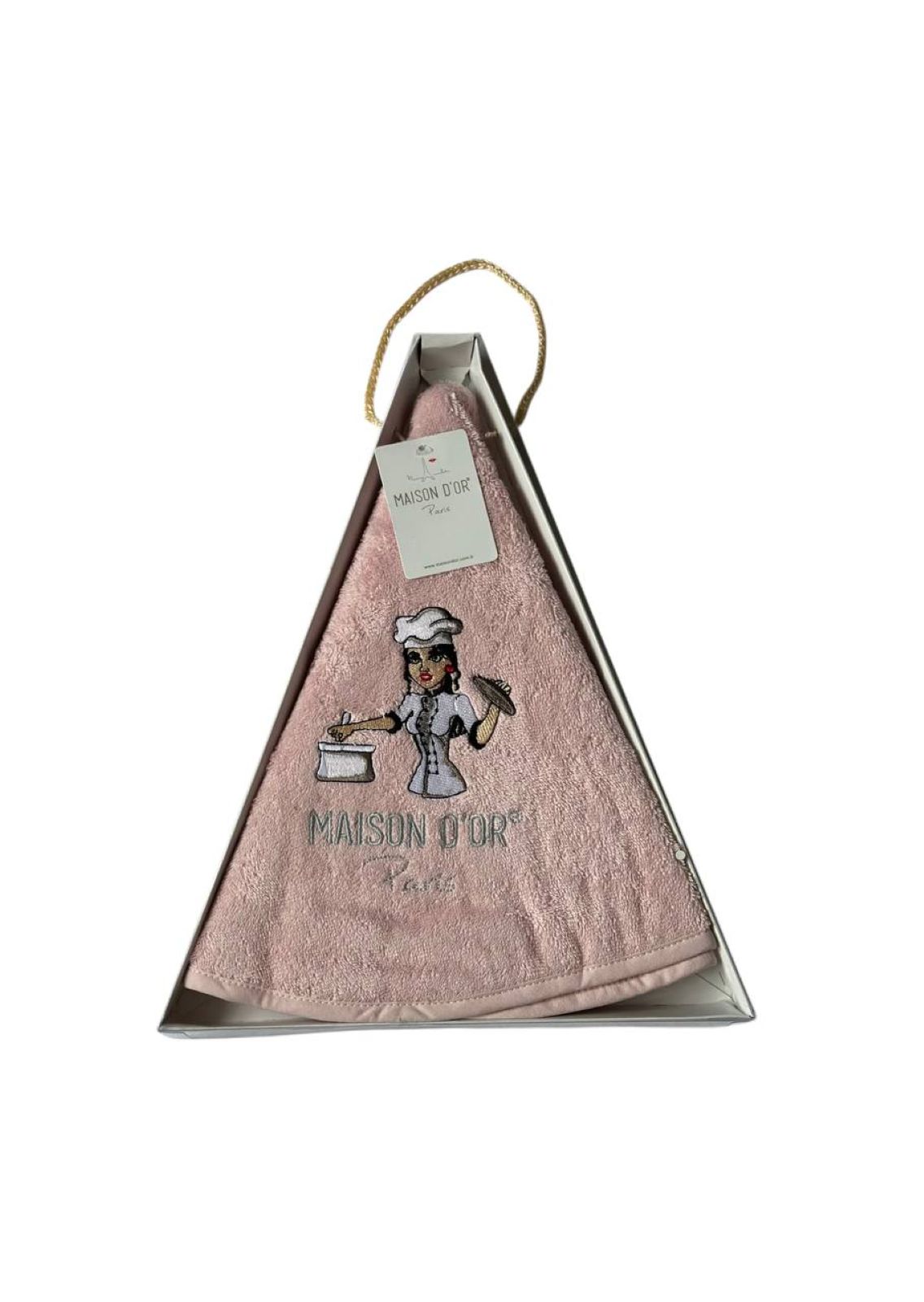 Maison D`or Maxi box круглий кухонний рушник 1шт 70х70 бавовна світло-рожевий