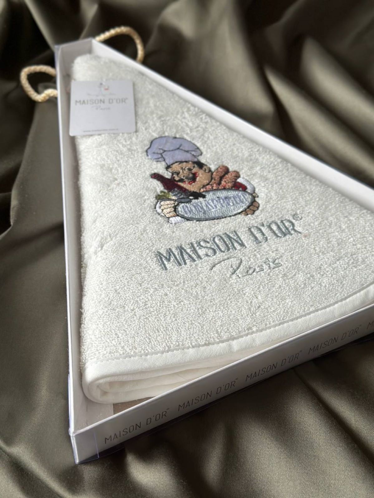 Maison D`or Maxi box круглий кухонний рушник 1шт 70х70 бавовна кремовий