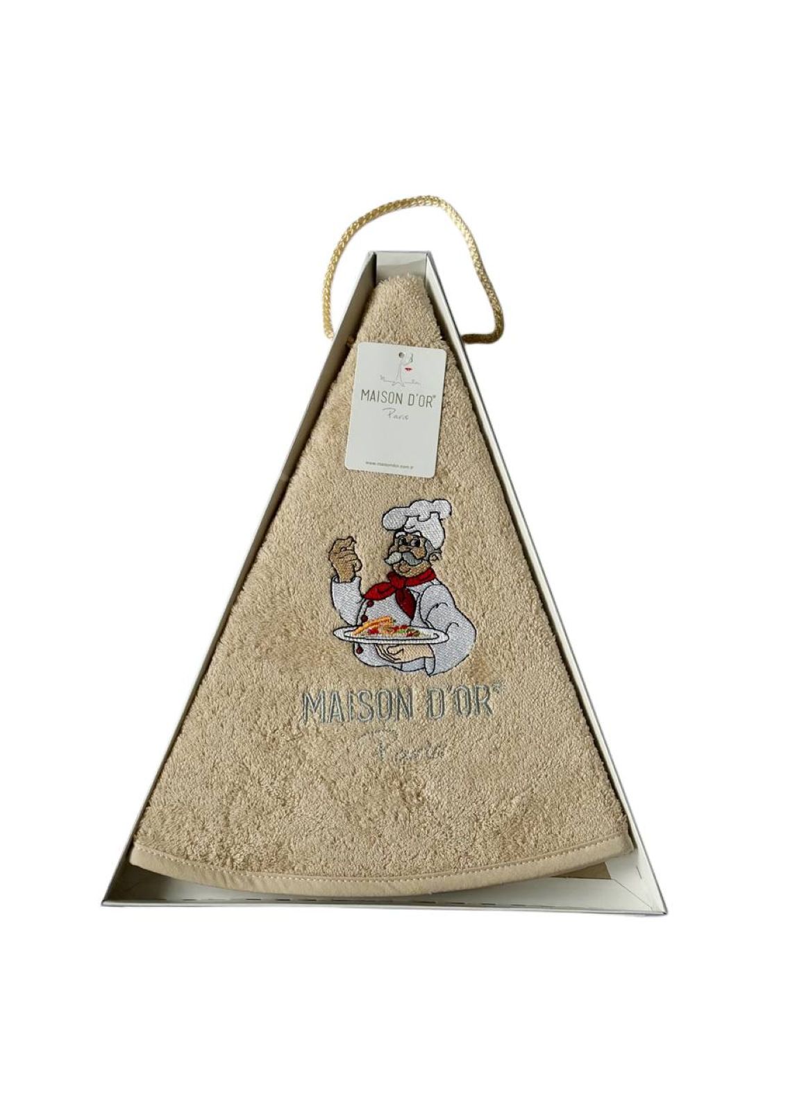 Maison D`or Maxi box круглий кухонний рушник 1шт 70х70 бавовна бежевий