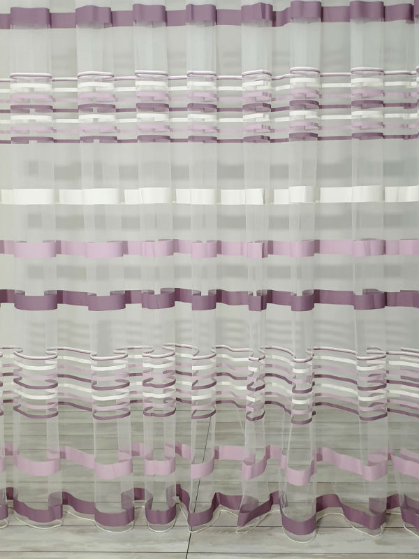 Тюль фатин Kolii 3 рожево-ліловий Туреччина