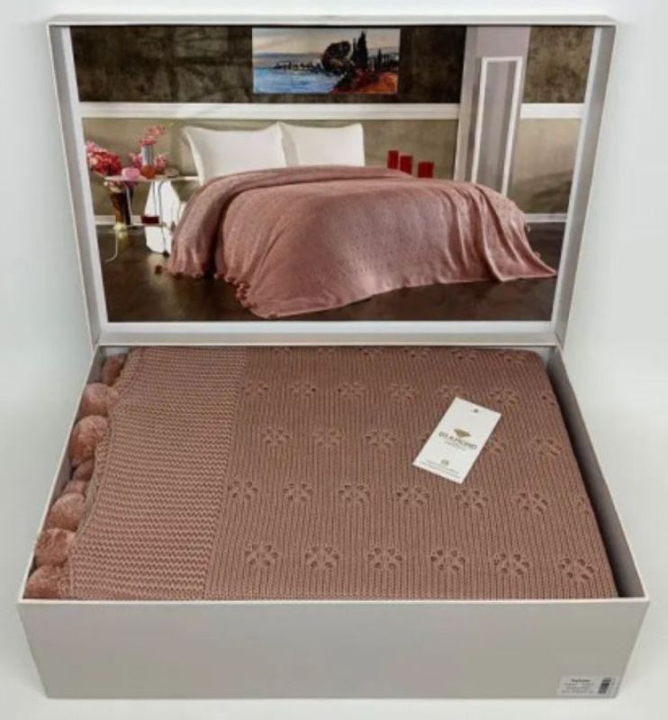 Diamond Sabina pudra в'язаний плед 220х240 Туреччина