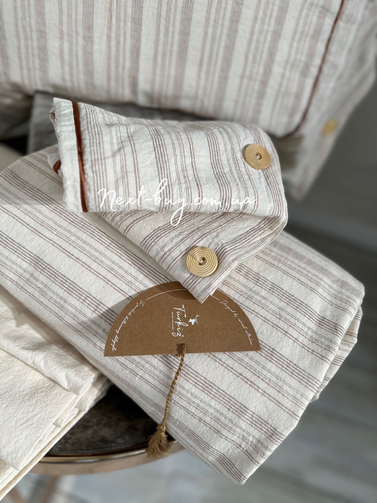 Постільна білизна Turkiz Trick 200x220 з вареної бавовни