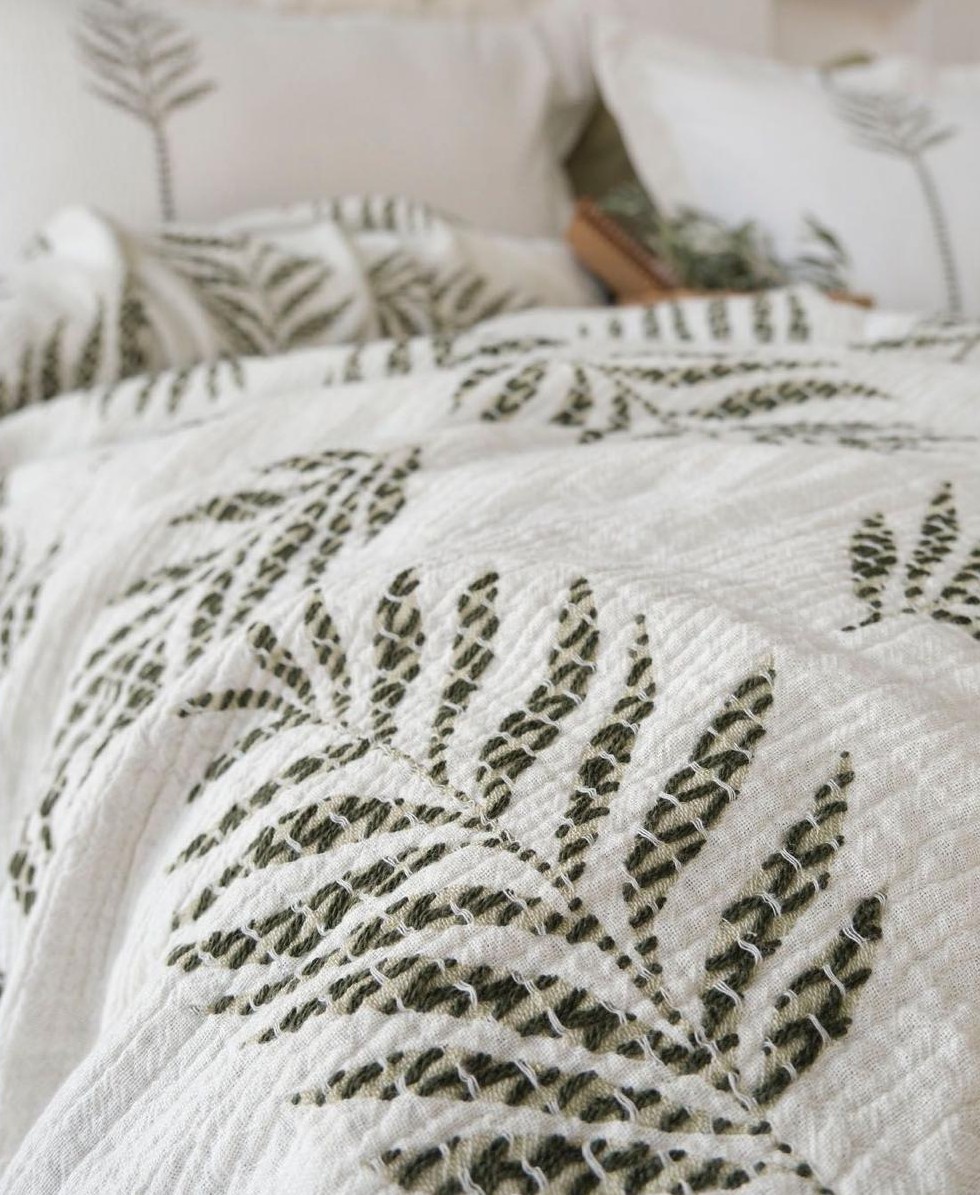 Постільна білизна з піке Olive earth yesil євро