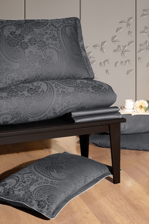 Постільна білизна Tracy steel grey La Romano premium сатин сімейний 160х220(2шт)