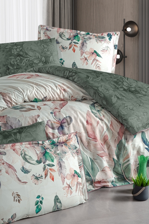 Постільна білизна Reneta Green  La Romano premium сатин евро 200х220