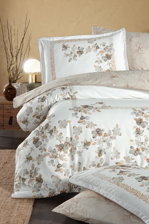 Постільна білизна Lina Biege La Romano premium сатин евро 200х220