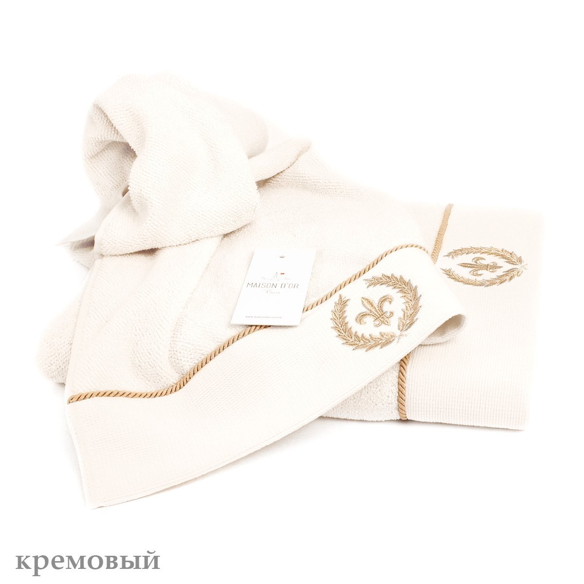 Maison D'or Seymour махровий банний рушник 85х150 см кремовий