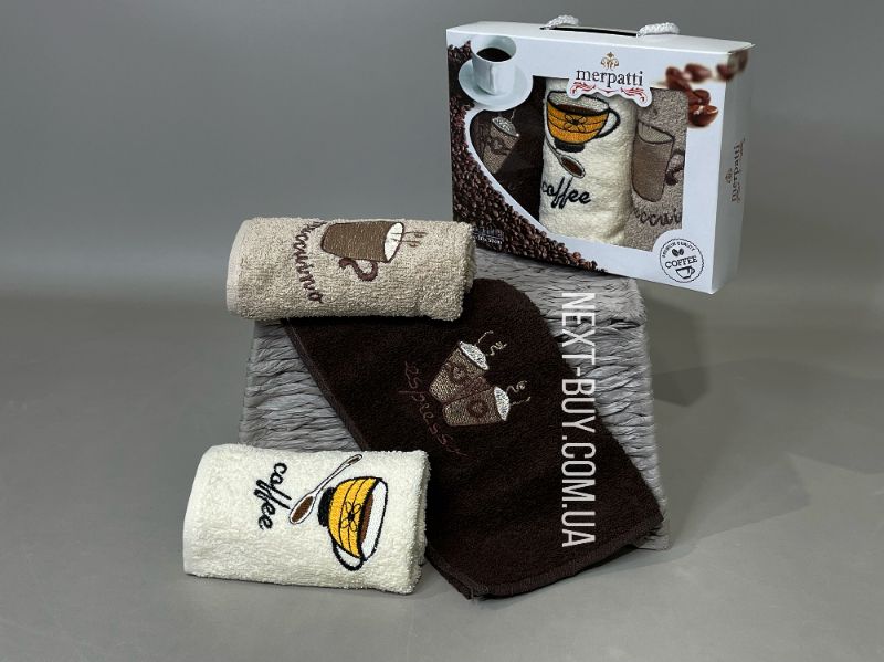 Набір кухонних рушників Merpatti Coffee 3шт. 30х50см