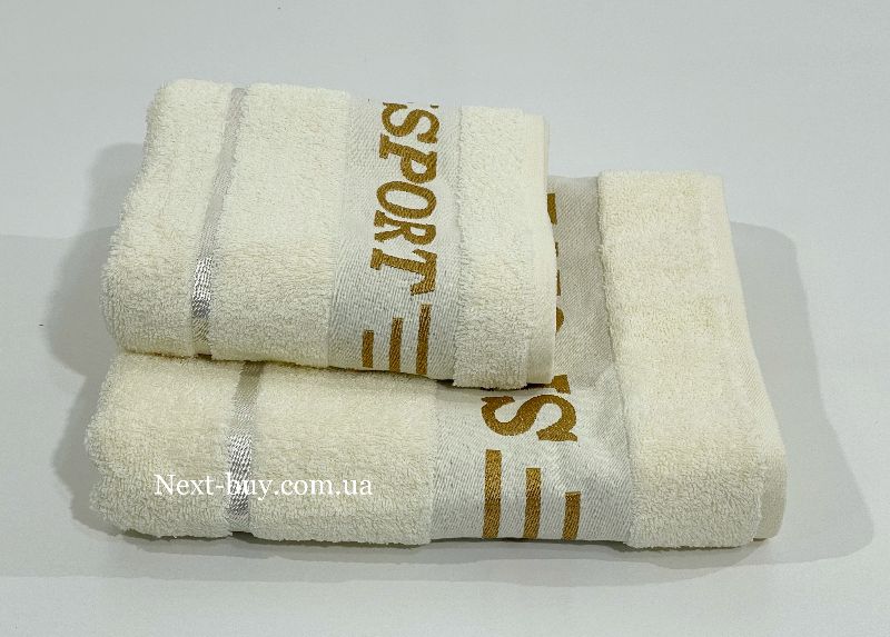 Махровое полотенце для лица Cestepe Sport кремовое 50х90 Турция