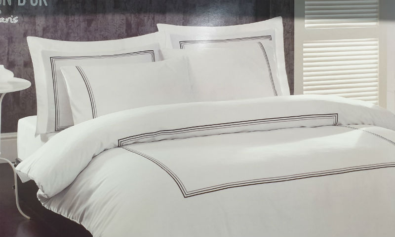 Maison D'or Chemin Embrodery white постільна білизна євро 200х220 сатин