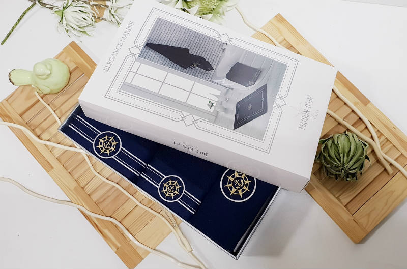 Maison D'or Elegance Marine набір махрових рушників з килимком для ніг 3 шт темно-синій