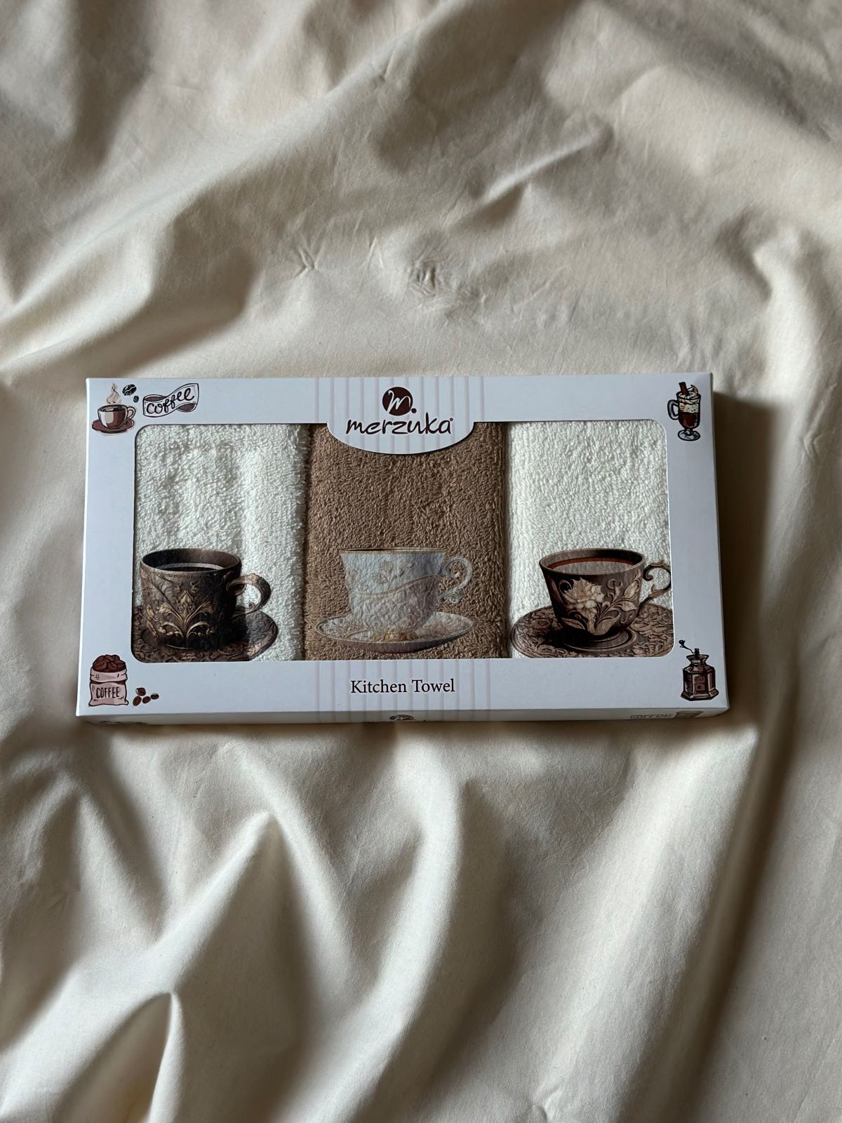 Набір кухонних рушників Merzuka Cups of coffee 3шт. 30х50