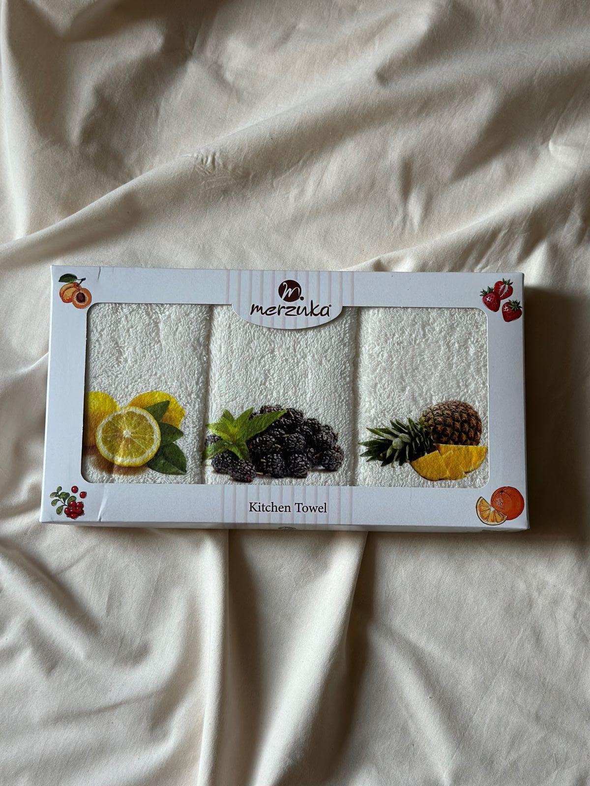 Набір кухонних рушників Merzuka Berries and fruits 3шт. 30х50см