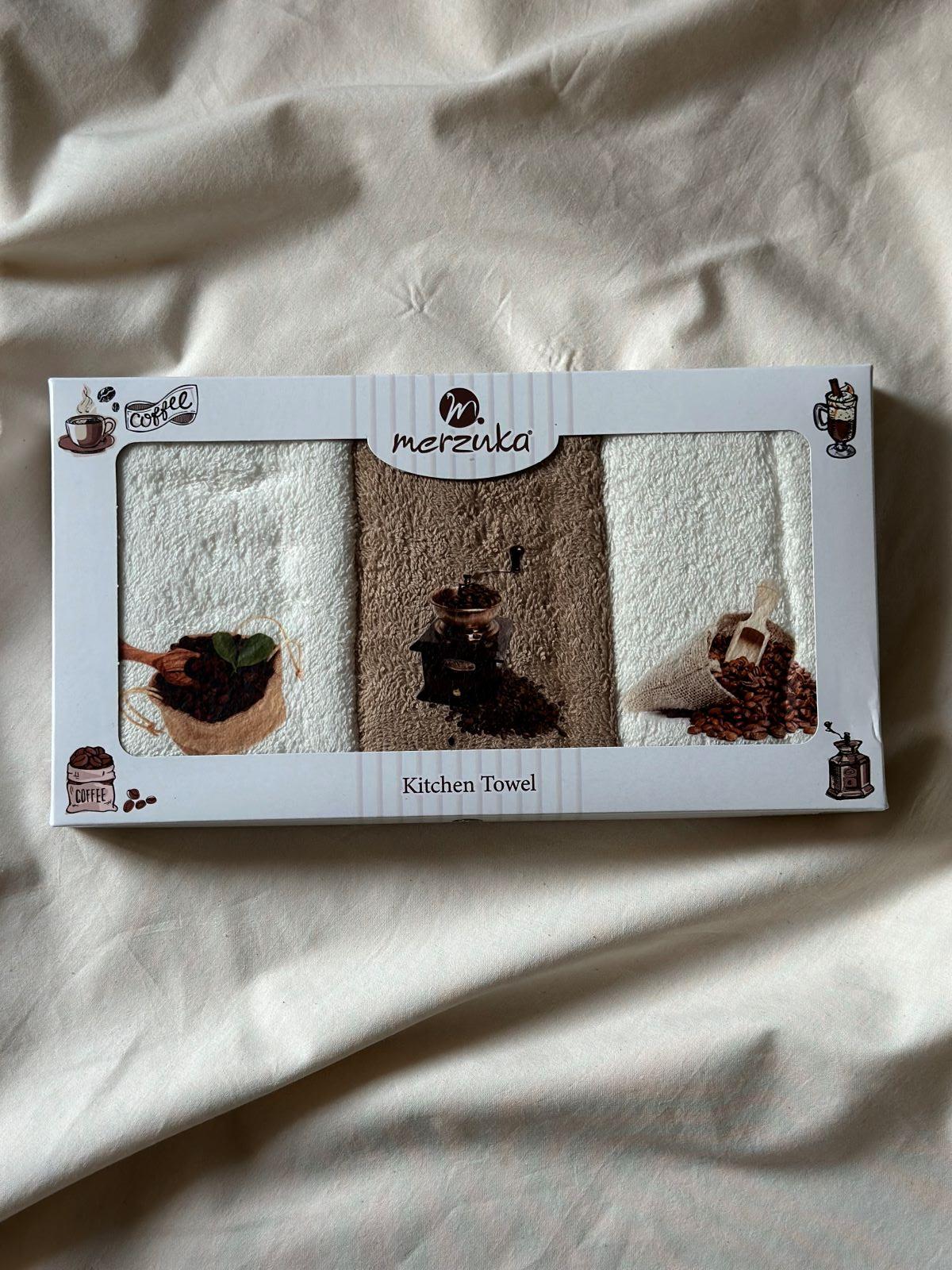 Набір кухонних рушників Merzuka Coffee beans 3шт. 30х50см