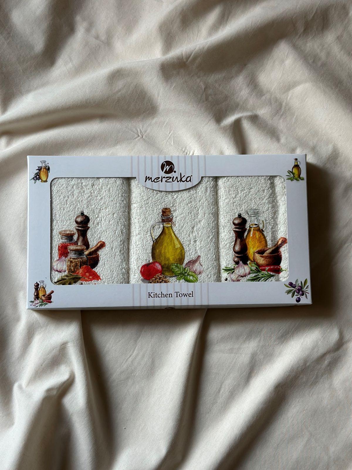 Набір кухонних рушників Merzuka Spices with oil 3шт. 30х50см