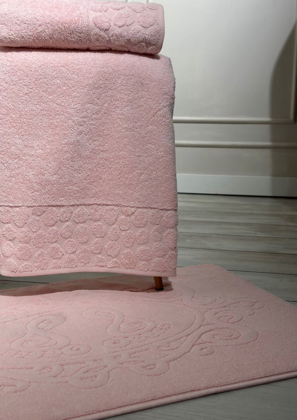 Комплект подарункових рушників Cestepe Lux cotton рожевий  3шт. Туреччина