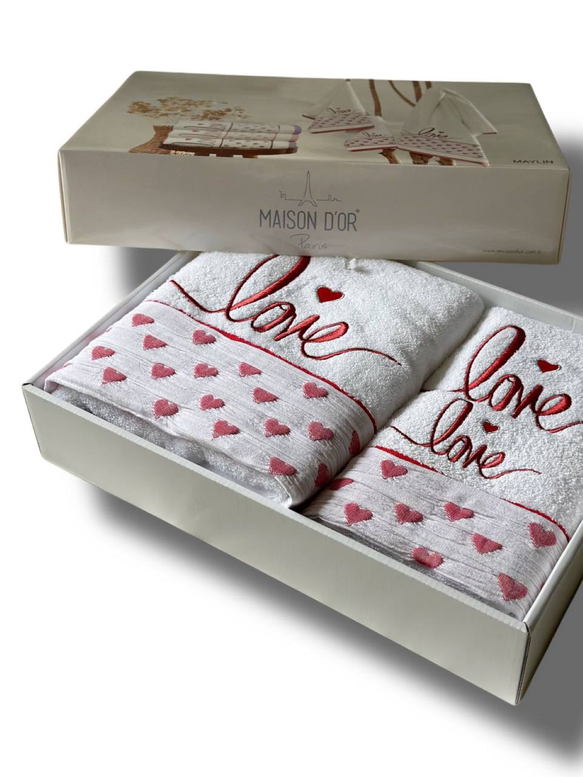 Набір бавовняних рушників Maison D'or Maylin red 3шт