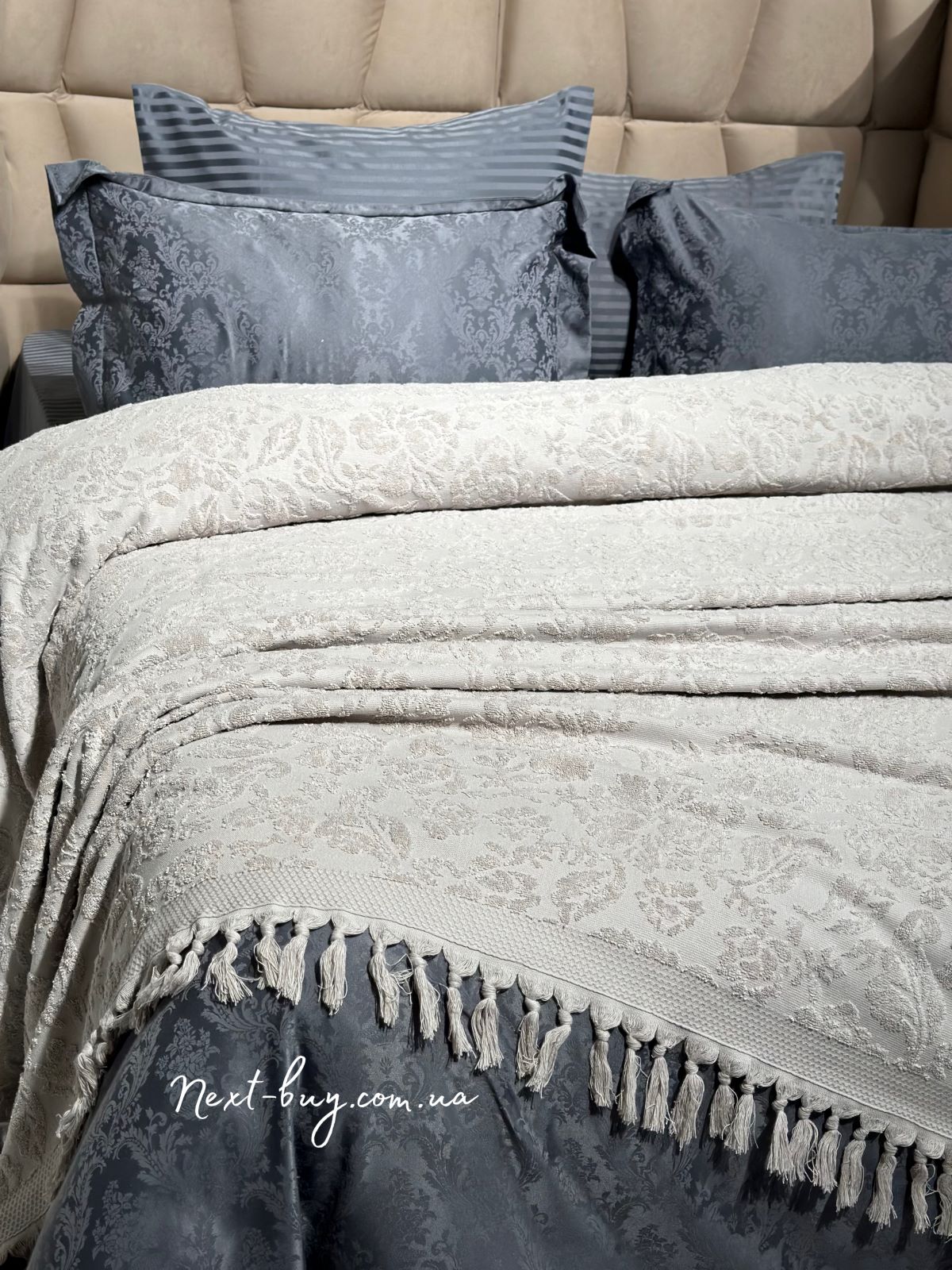 Diamond Malvina махровая простынь-покрывало Grey 200х220 Турция