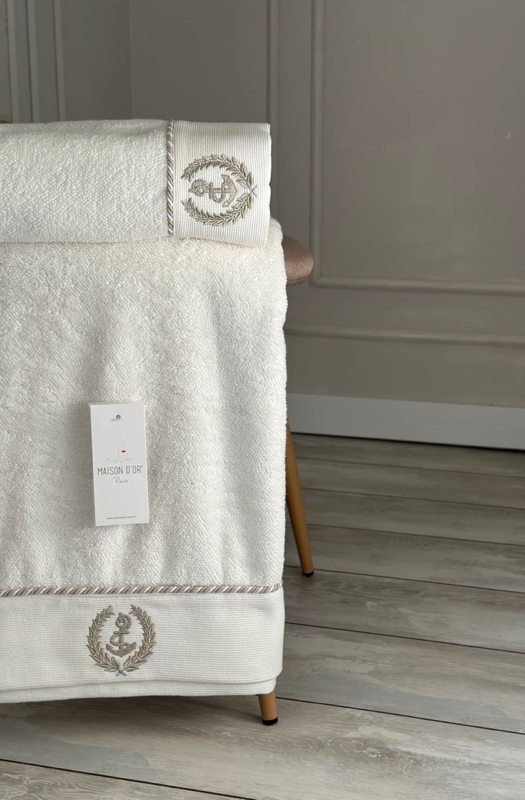 Махровий рушник Maison D'or Michel Sailing 85х150см крем