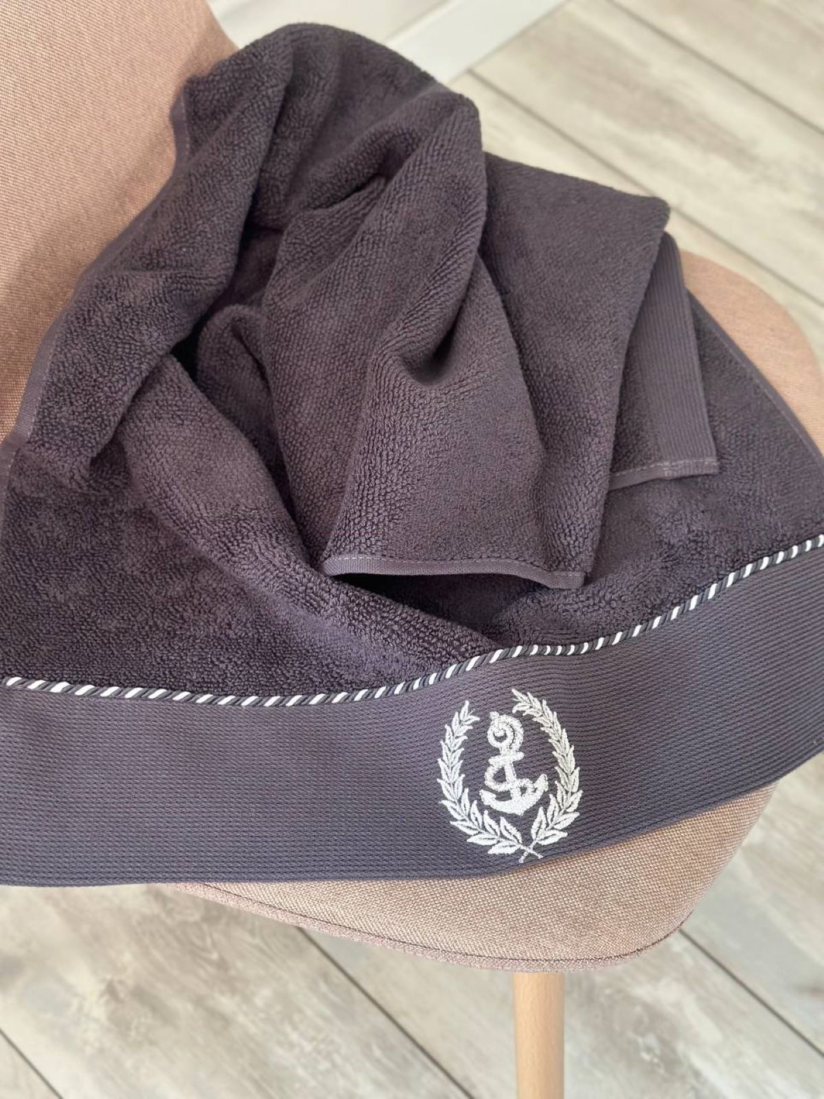 Махровий рушник Maison D'or Michel Sailing 85х150см сірий