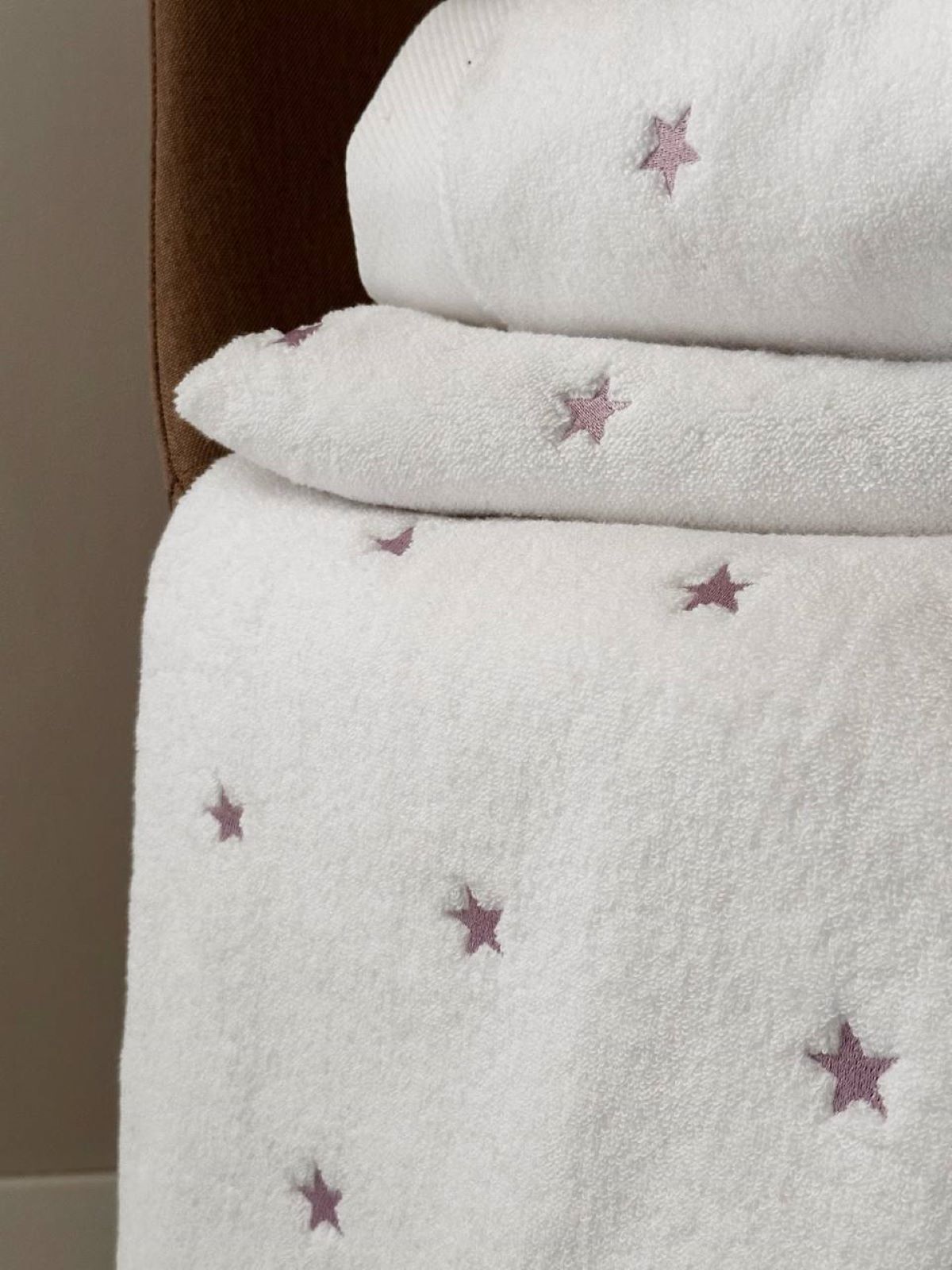 Махровий рушник для обличчя Cestepe Stars white-lila 50х90 Туреччина