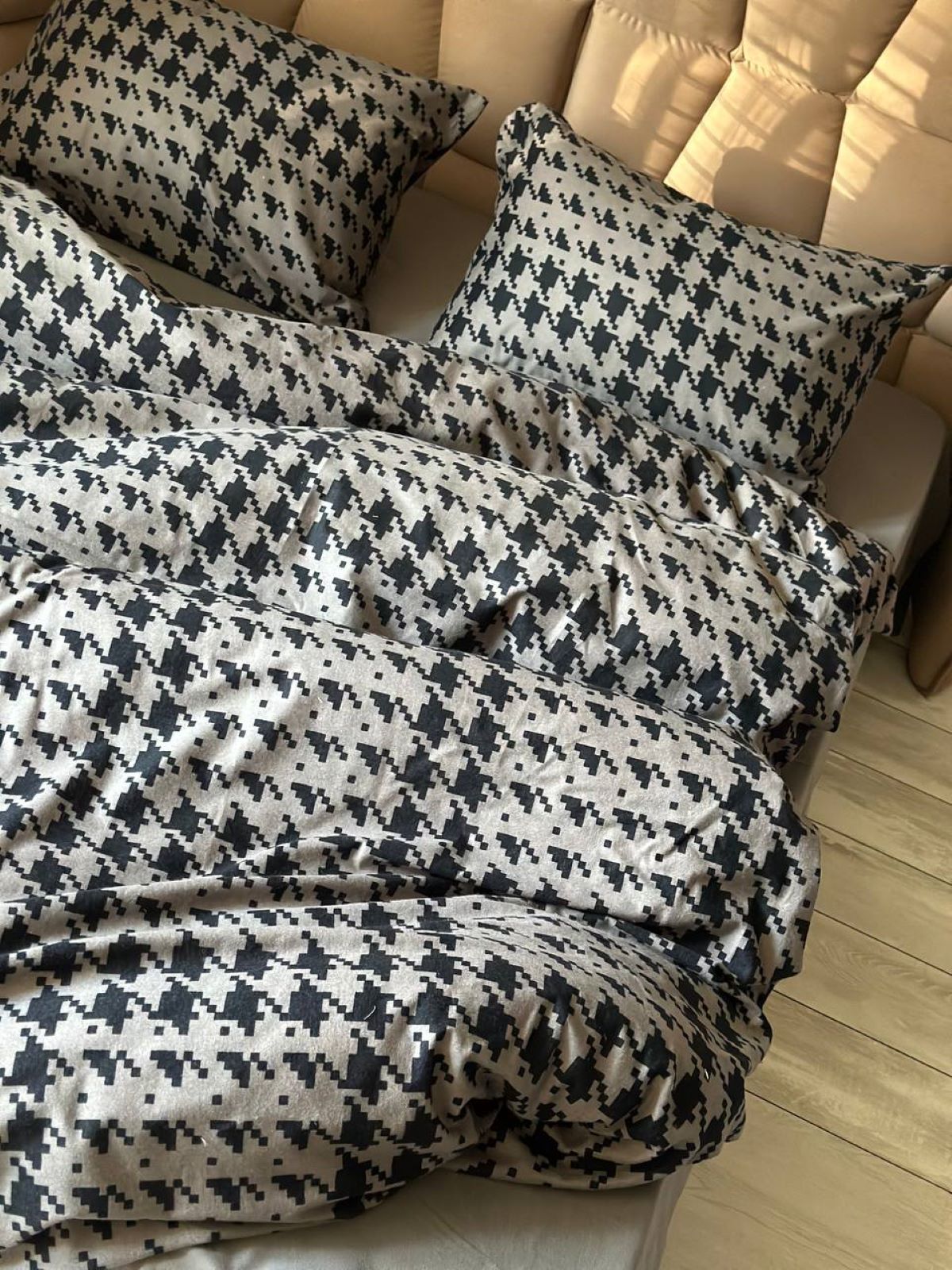 Постільна білизна First Choice фланель Sadora anthracite полуторна 160х220