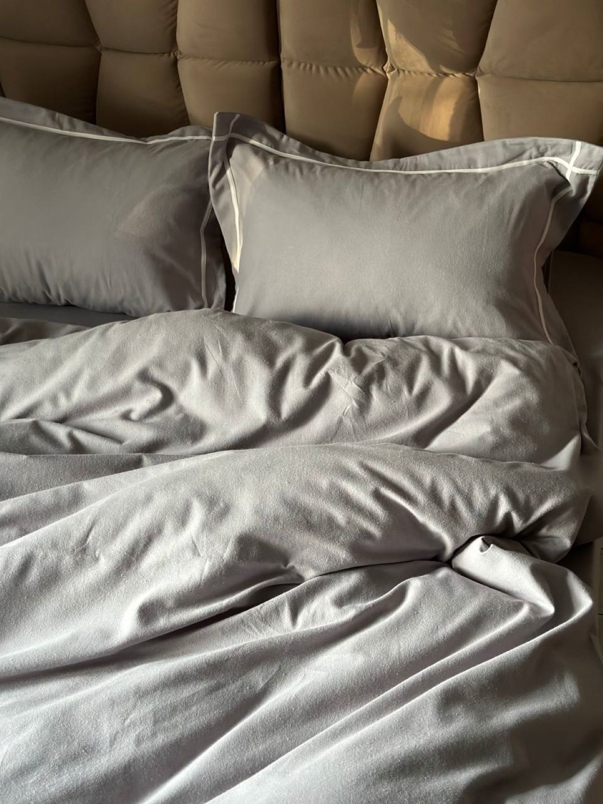 Постільна білизна First Choice фланель Soprano grey полуторна 160х220