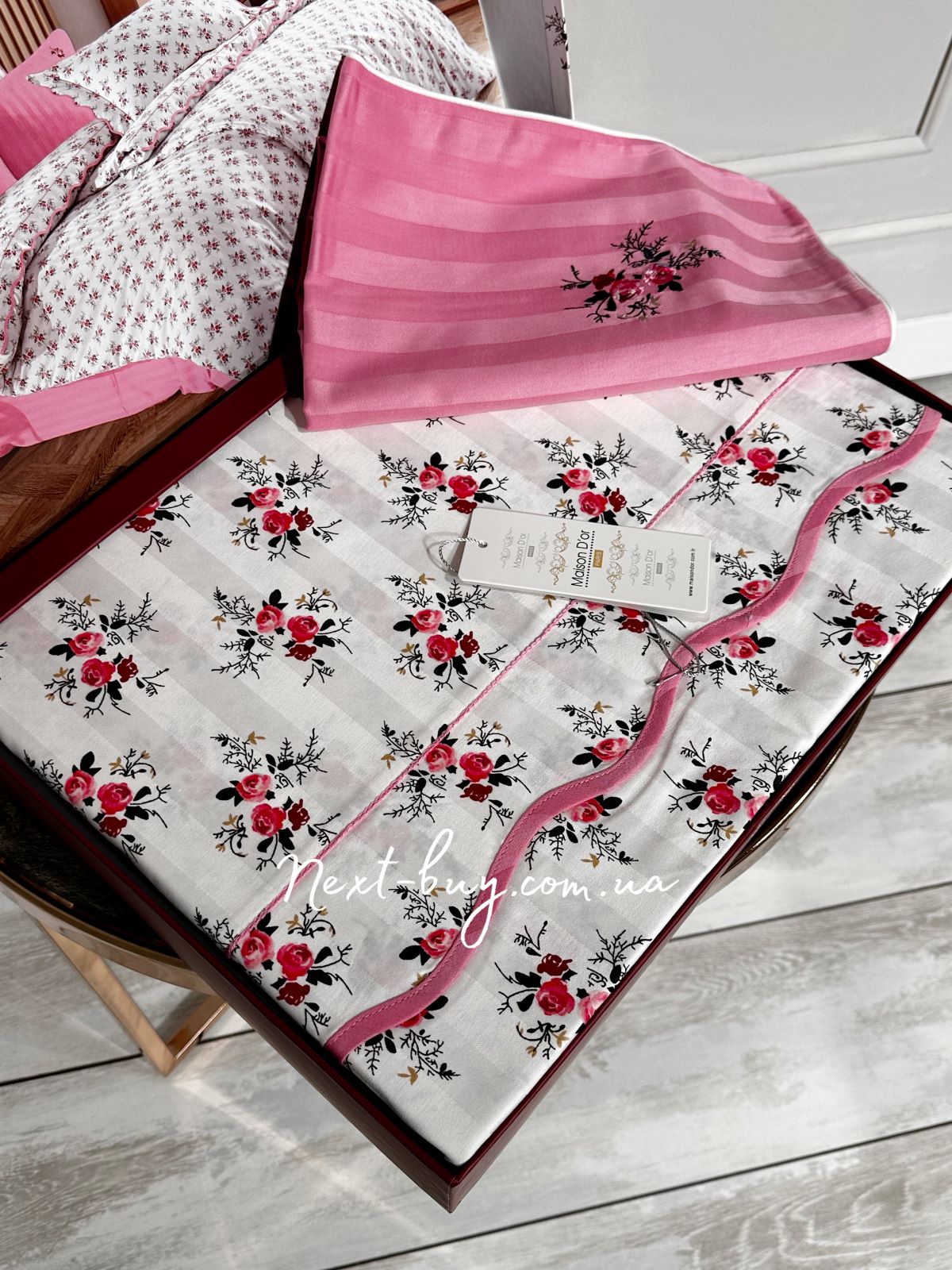 Maison D'or Diana Rose rose постільна білизна півторачна 160х220 сатин