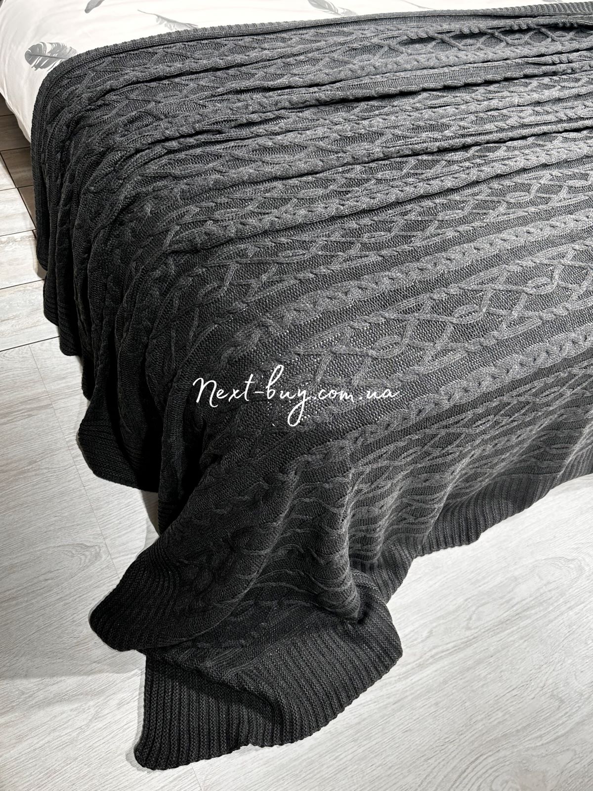 Вязаный плед Diamond Bargello 220х240 Antracit Турция