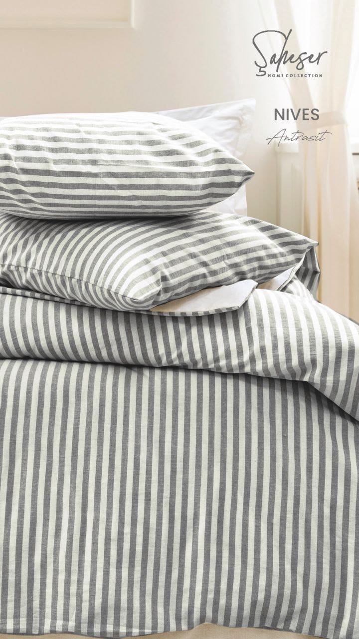 Постільна білизна Saheser Nives antracite євро 200х220