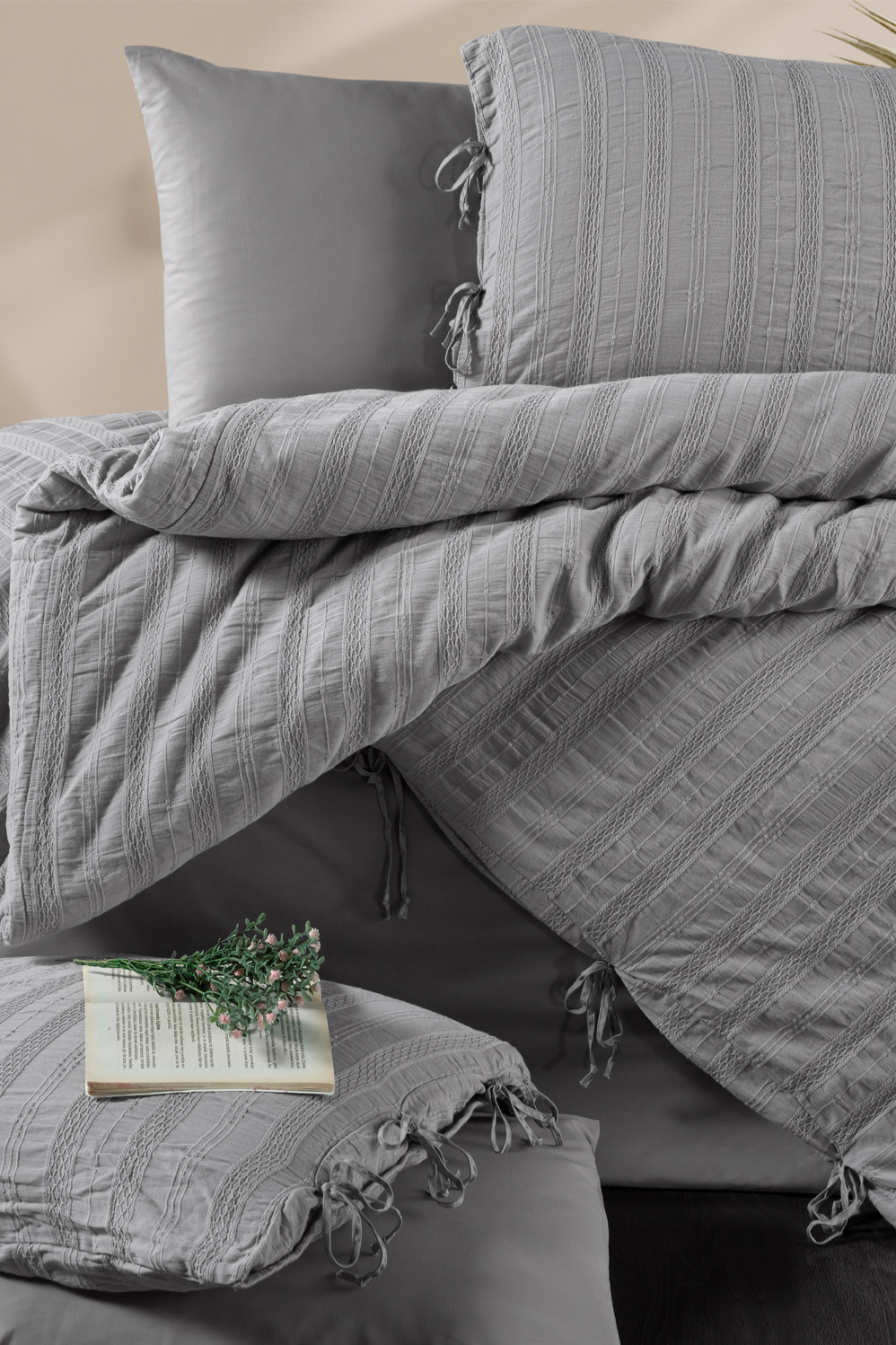 Постільна білизна ARDUS GREY Natural Cotton Series з вареної бавовни, євро комплект 200×220