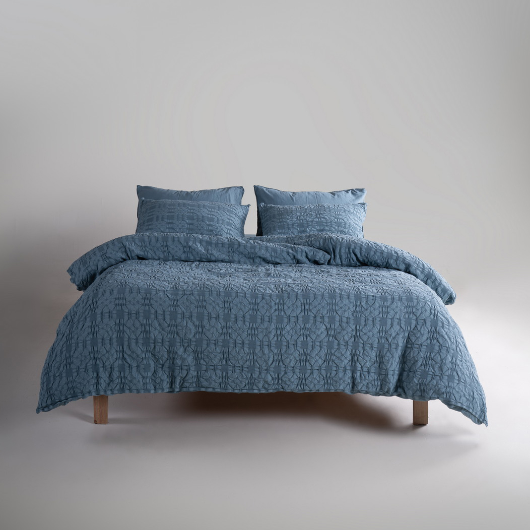 Ексклюзивна постільна білизна Limasso Kristal Akdeniz Mavisi 200x220 з вареної бавовни