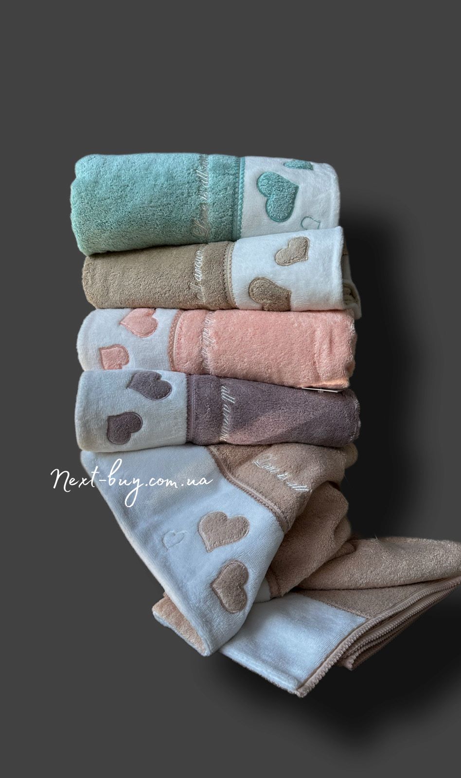 Maison D`or Monique Hearts махровий рушник для сауни 85х150 бірюзовий