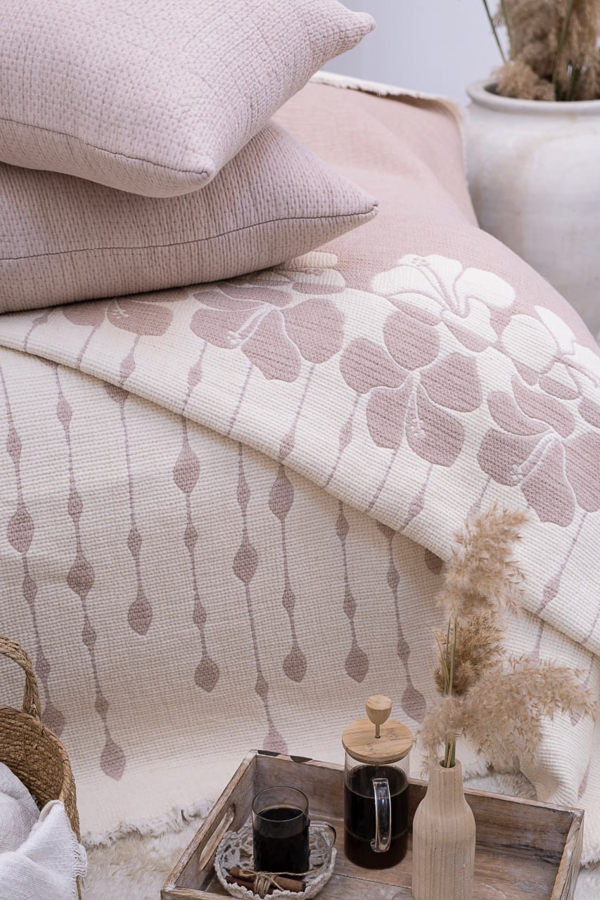 Муслінове покривало з наволочками Saheser Sole Bej євро Туреччина