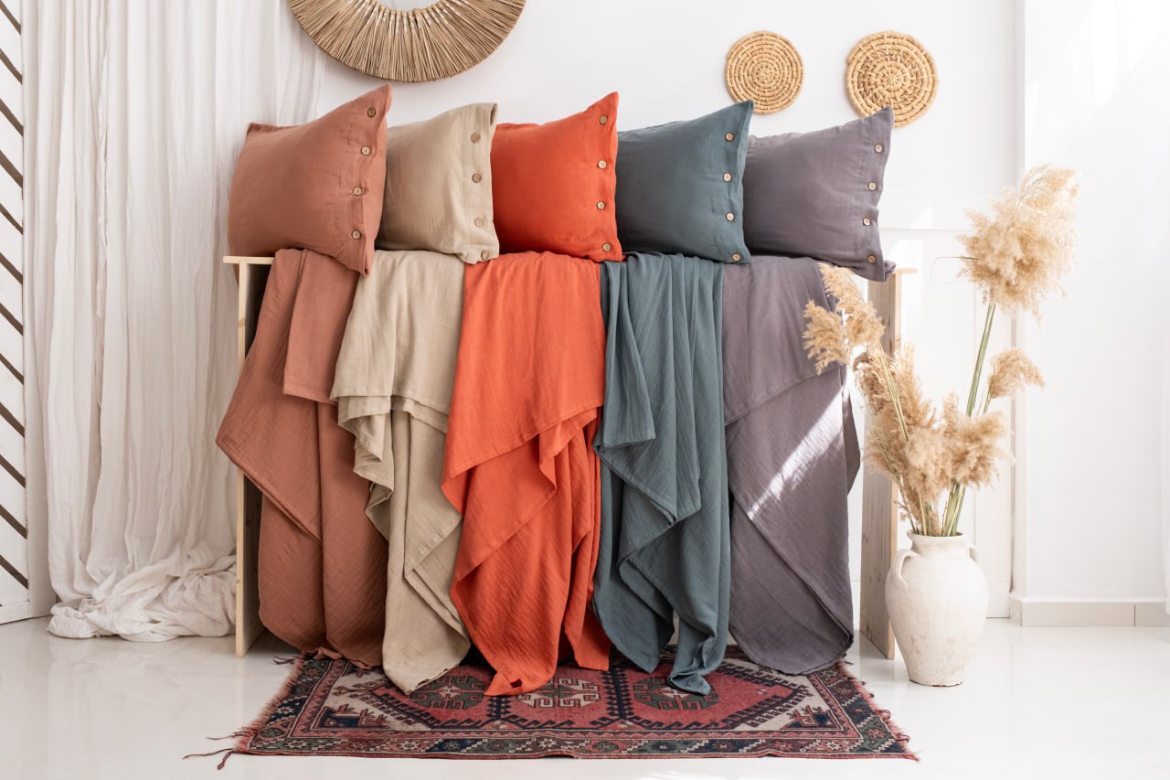 Постільна білизна Saheser Vetro Haki євро 200х220 jacquard