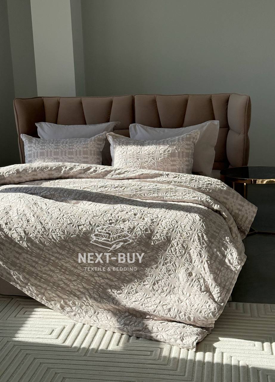 Ексклюзивна постільна білизна Limasso Kristal Opal Grey 200x220 з вареної бавовни