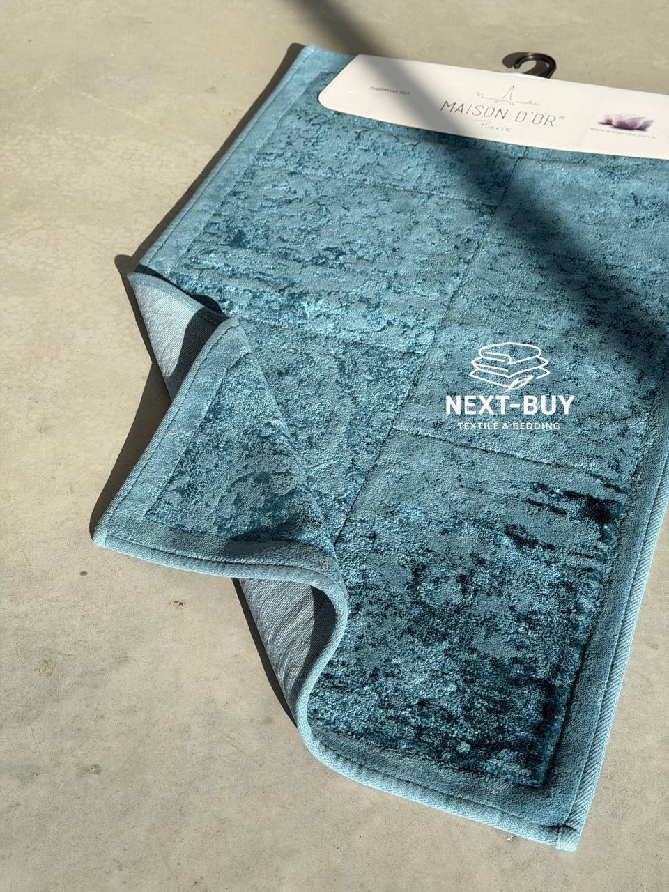 Набір бавовняних килимів для ванної Maison D’or Gardiner Patchwork Petrol 2 шт (60×100 см + 50×60 см) | Туреччина