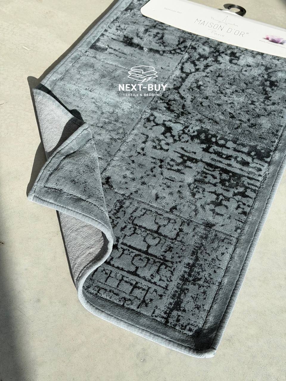 Набір килимів для ванної Maison D’or Gardiner Patchwork Antrasit 2 шт (60×100 см + 50×60 см) | Туреччина