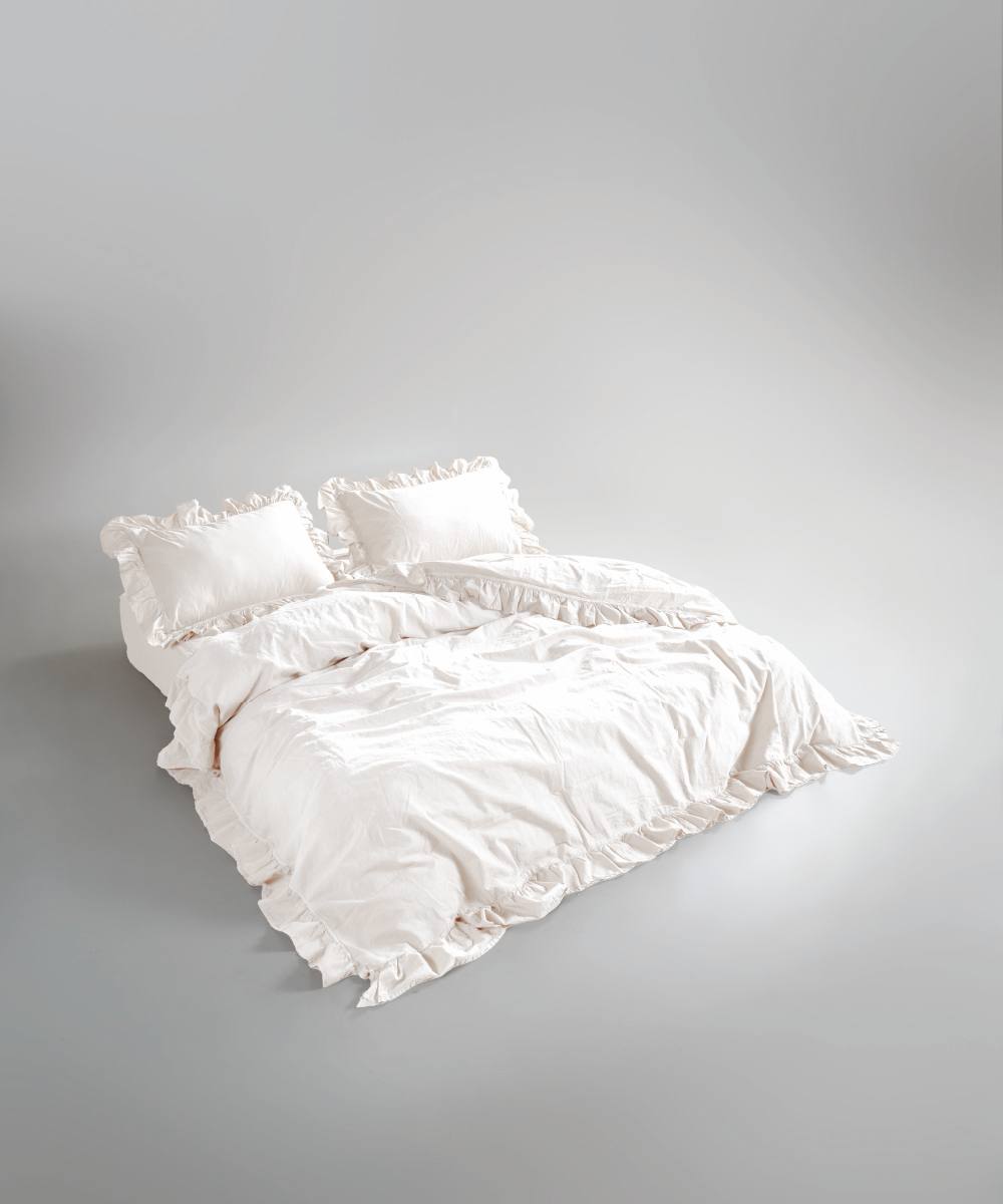 Ексклюзивна постільна білизна Limasso Exclusive  Snow white200x220 з вареної бавовни