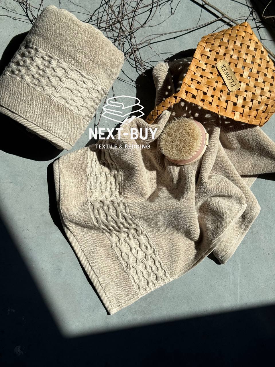 Набір бавовняних рушників Cestepe Soft touch bej 2шт